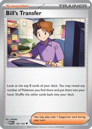 Bill's Transfer (156/165) [Scarlet & Violet: 151] Reverse Holofoil