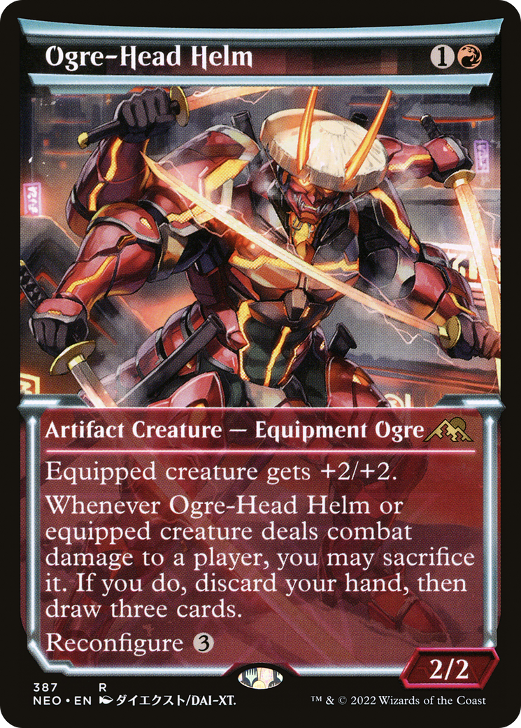 Ogre-Head Helm (Showcase Soft Glow) [Kamigawa: Neon Dynasty] Foil