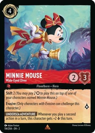 Minnie Mouse - Wide-Eyed Diver (114/204) [Rise of the Floodborn] Cold Foil