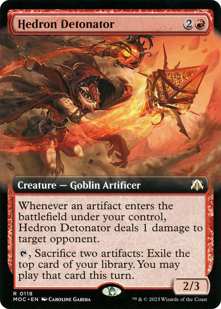 Hedron Detonator (118) [March of the Machine Commander] : (Extended Art) Foil