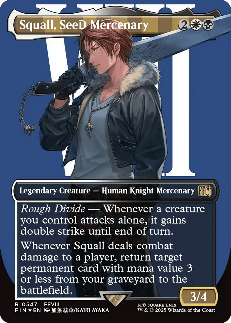 Squall, SeeD Mercenary (Borderless) (Surge Foil) (547) [FINAL FANTASY]