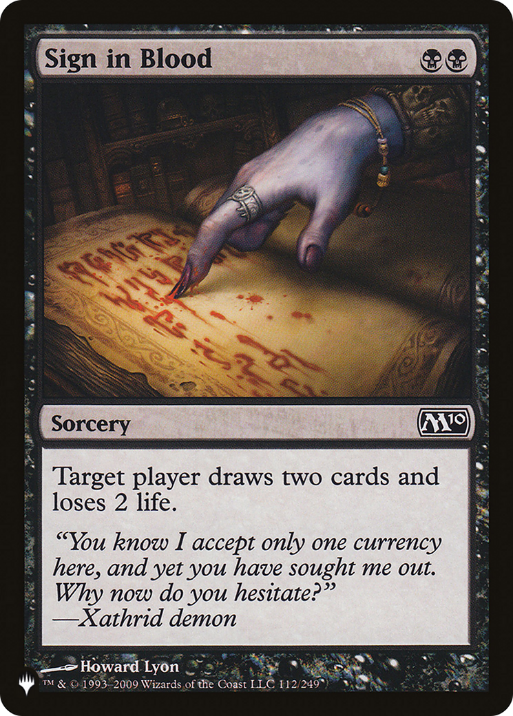 Sign in Blood |  (M10-112) [The List]