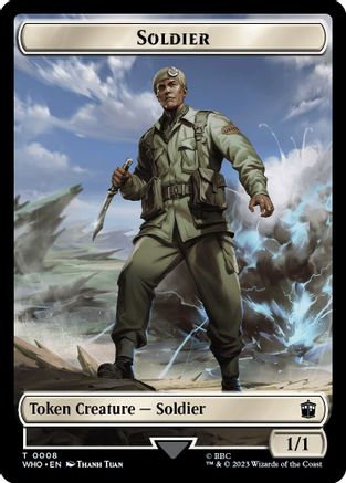 Soldier // Alien Warrior Double-Sided Token |  Foil (8 // 14) [Universes Beyond: Doctor Who]