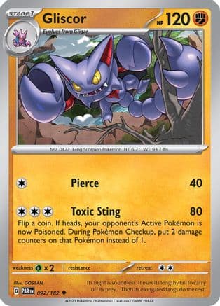 Gliscor 092- SV04 Paradox Rift Reverse Holofoil