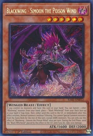 Blackwing - Simoon the Poison Wind [RA01-EN012] Secret Rare