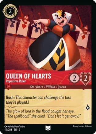 Queen of Hearts - Impulsive Ruler (119/204) [Rise of the Floodborn] Cold Foil