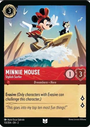 Minnie Mouse - Stylish Surfer (113/204) [Rise of the Floodborn] Cold Foil