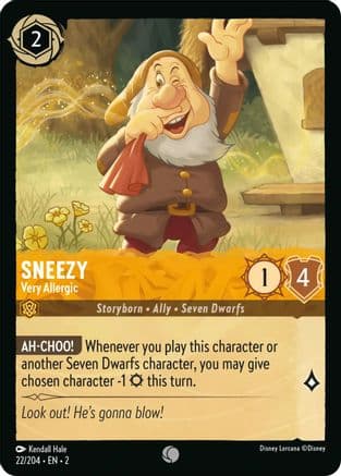 Sneezy - Very Allergic (22/204) [Rise of the Floodborn] Cold Foil