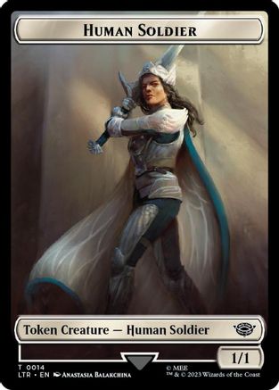 Human Soldier (0014) // Food (0022) Double-Sided Token (Surge Foil) |  Foil (14 // 22) [The Lord of the Rings: Tales of Middle-earth]