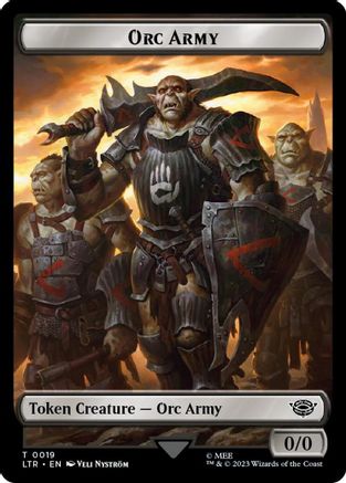 Orc Army (0019) // Food (0023) Double-Sided Token (Surge Foil) |  Foil (19 // 23) [The Lord of the Rings: Tales of Middle-earth]
