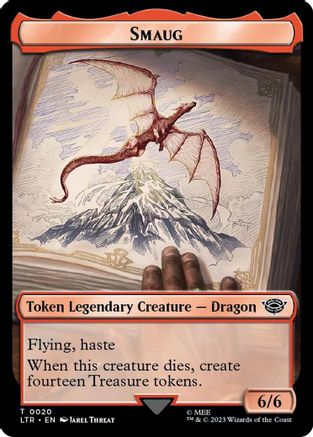 Smaug // Food (0023) Double-Sided Token (Surge Foil) |  Foil (20 // 23) [The Lord of the Rings: Tales of Middle-earth]