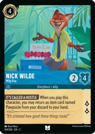 Nick Wilde - Wily Fox (154/204) [Rise of the Floodborn] Cold Foil