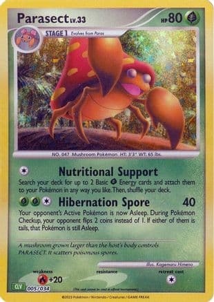 Parasect 005- Trading Card Game Classic Holofoil