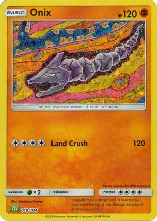 Onix 010- Trading Card Game Classic Holofoil