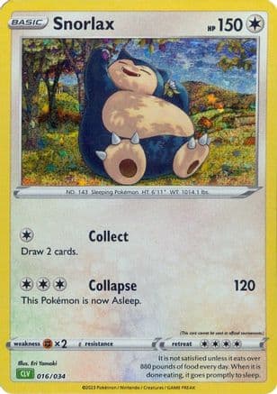 Snorlax 016  - Holofoil Trading Card Game Classic - Classic Collection