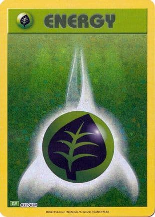 Basic Grass Energy 033- Trading Card Game Classic Holofoil