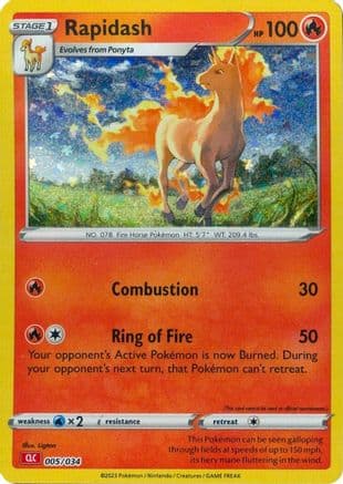 Rapidash 005- Trading Card Game Classic Holofoil