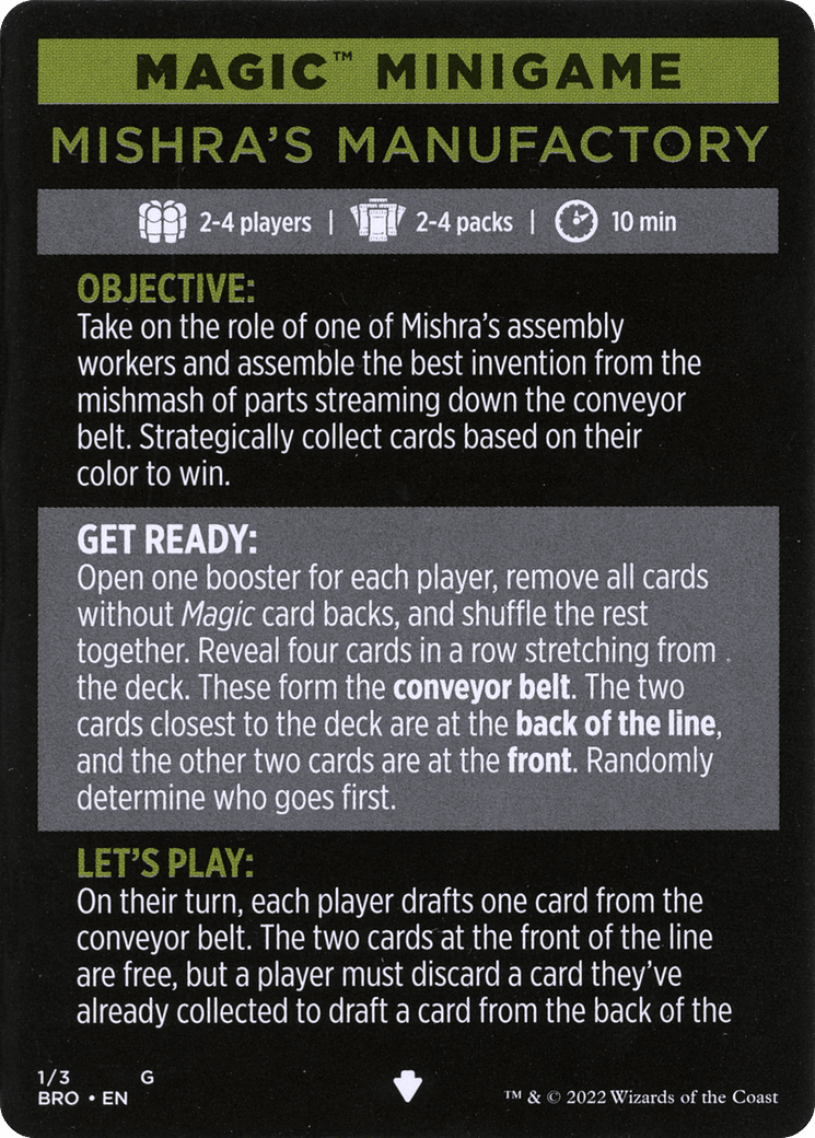 Mishra's Manufactory // Mishra's Manufactory (cont'd) (MBRO-001) - The Brothers' War Minigames