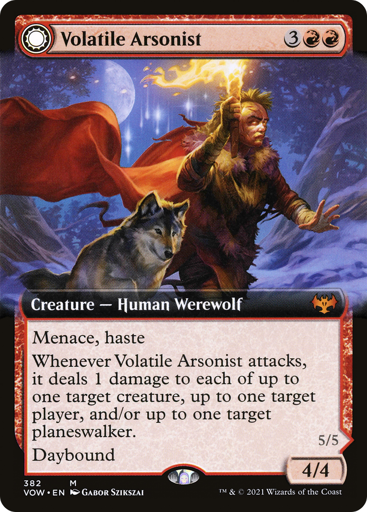 Volatile Arsonist // Dire-Strain Anarchist (Extended Art) [Innistrad: Crimson Vow] Foil