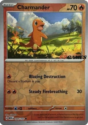 Charmander (EBGames Exclusive) 004/165 - Miscellaneous Cards & Products Reverse Holofoil