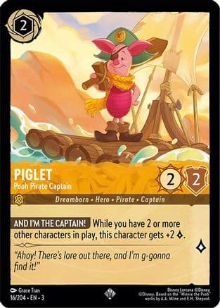 Piglet - Pooh Pirate Captain (16/204) [Into the Inklands] Cold Foil