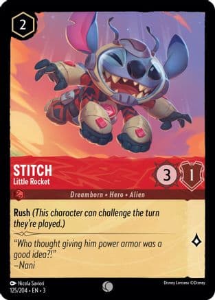 Stitch - Little Rocket (125/204) [Into the Inklands] Cold Foil