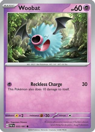 Woobat 032- SV Paldean Fates Reverse Holofoil