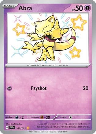 Abra 148  - Holofoil SV Paldean Fates - Shiny Rare