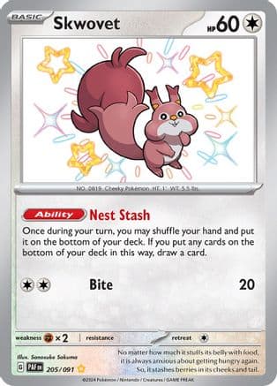 Skwovet 205- SV Paldean Fates Holofoil