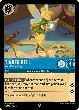 Tinker Bell - Very Clever Fairy (157/204) [Into the Inklands] Cold Foil