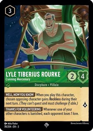 Lyle Tiberius Rourke - Cunning Mercenary (78/204) [Into the Inklands] Cold Foil