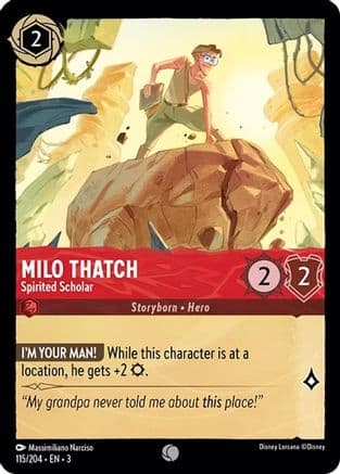 Milo Thatch - Spirited Scholar (115/204) [Into the Inklands] Cold Foil