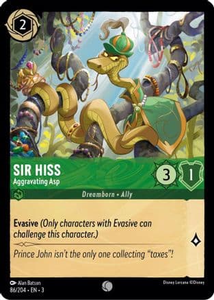 Sir Hiss - Aggravating Asp (86/204) [Into the Inklands] Cold Foil
