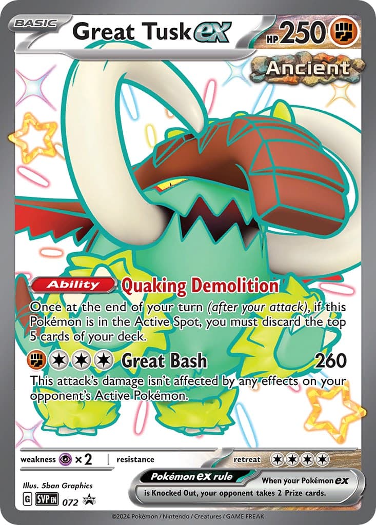 Great Tusk ex 072- SV Scarlet & Violet Promo Cards Holofoil