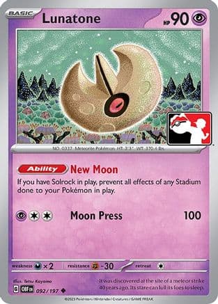 Lunatone 092/197 - Prize Pack Series Cards
