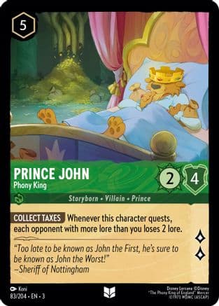 Prince John - Phony King (83//204) [Into the Inklands] Cold Foil