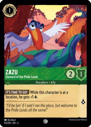 Zazu - Steward of the Pride Lands (93//204) [Into the Inklands] Cold Foil