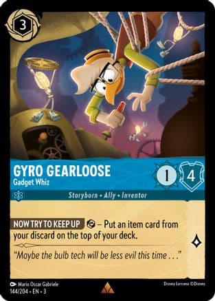 Gyro Gearloose - Gadget Whiz (144//204) [Into the Inklands] Cold Foil