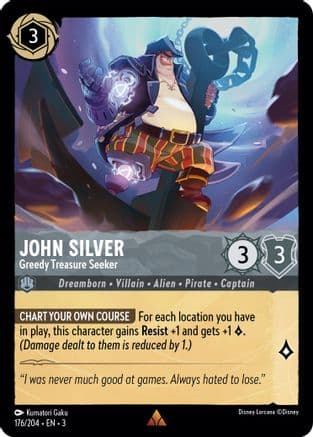 John Silver - Greedy Treasure Seeker (176/204) [Into the Inklands] Cold Foil