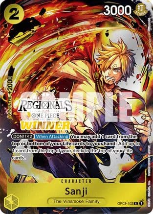 Sanji (Offline Regional 2024) [Winner] (OP03-102) - One Piece Promotion Cards