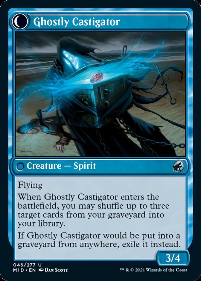Covetous Castaway // Ghostly Castigator [Innistrad: Midnight Hunt] Foil