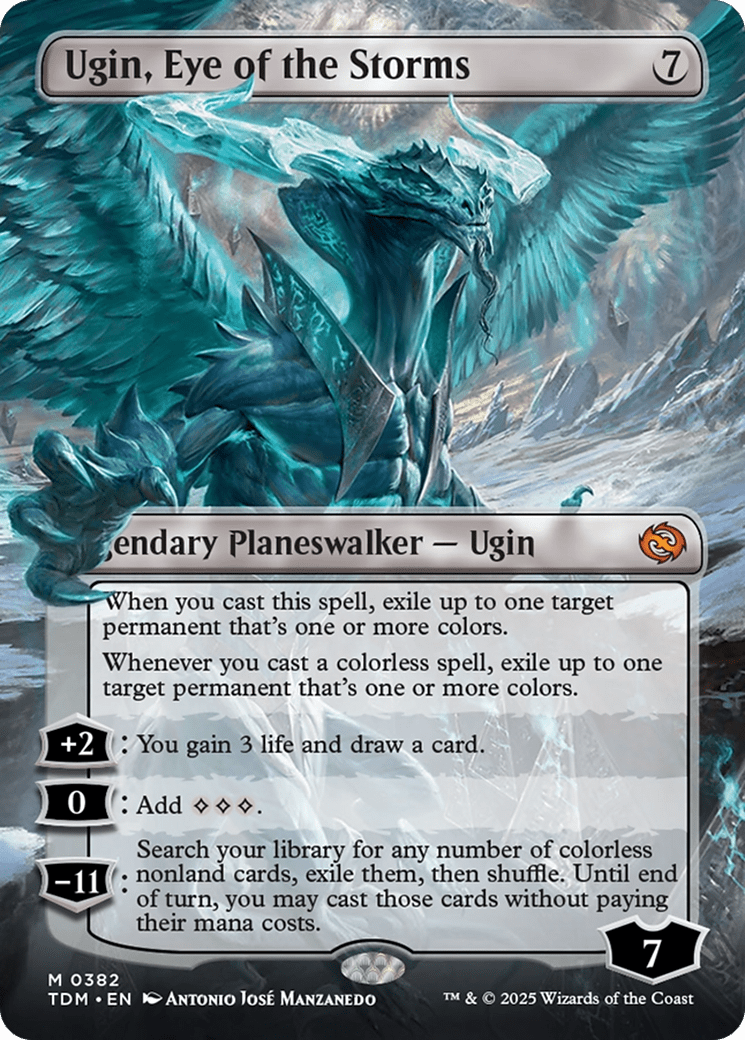 Ugin, Eye of the Storms (Borderless) (382) [Tarkir: Dragonstorm]  Foil