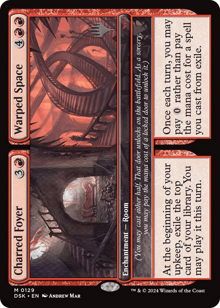 Charred Foyer // Warped Space [Duskmourn: House of Horror Promos] Foil