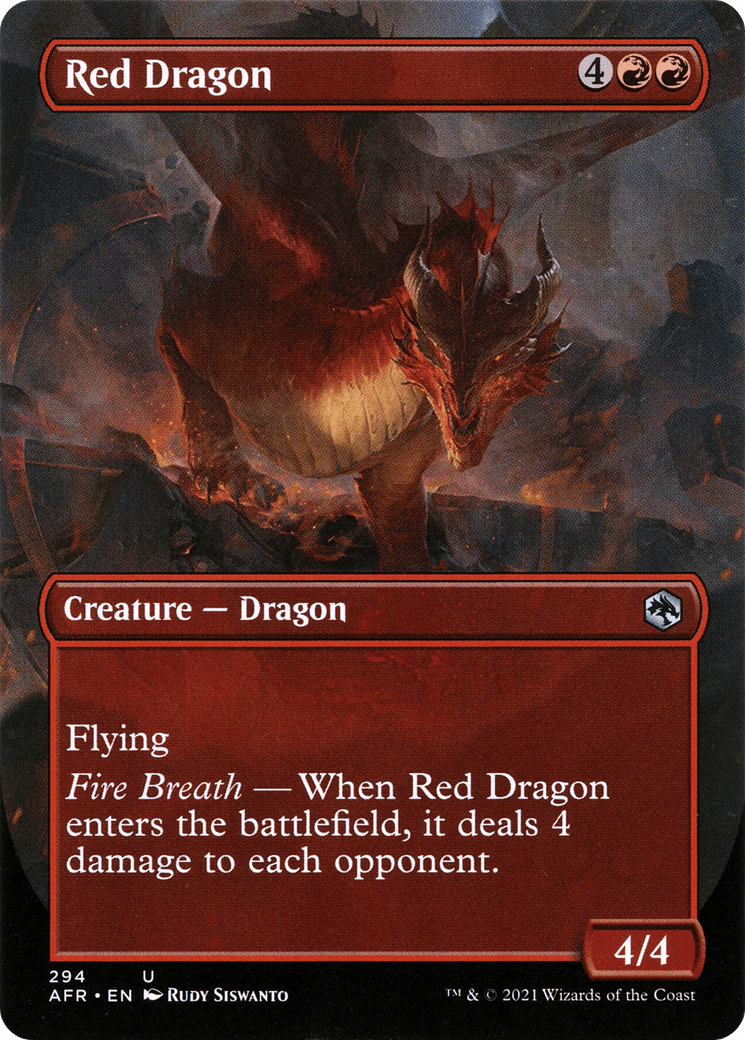 Red Dragon (Borderless Alternate Art) [Dungeons & Dragons: Adventures in the Forgotten Realms] Foil
