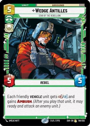 Wedge Antilles - Star of the Rebellion | Foil (100/252)  [Spark of Rebellion]