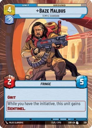 Baze Malbus - Temple Guardian (Hyperspace) | Foil (330)  [Spark of Rebellion]