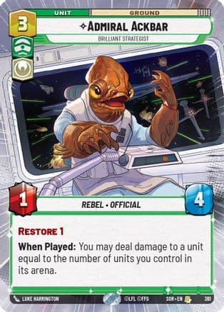 Admiral Ackbar - Brilliant Strategist (Hyperspace) | Foil (361)  [Spark of Rebellion]