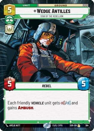 Wedge Antilles - Star of the Rebellion (Hyperspace) | Foil (364)  [Spark of Rebellion]