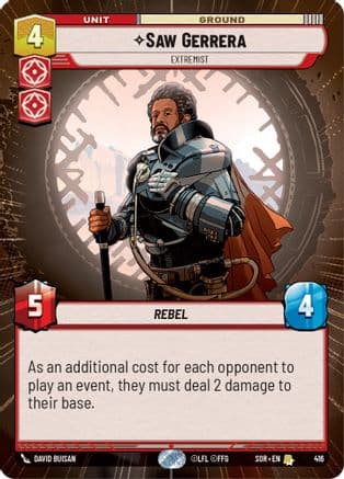 Saw Gerrera - Extremist (Hyperspace) | Foil (416)  [Spark of Rebellion]