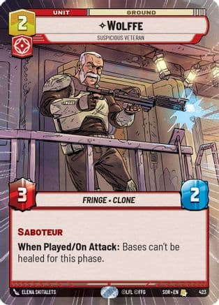 Wolffe - Suspicious Veteran (Hyperspace) | Foil (423)  [Spark of Rebellion]